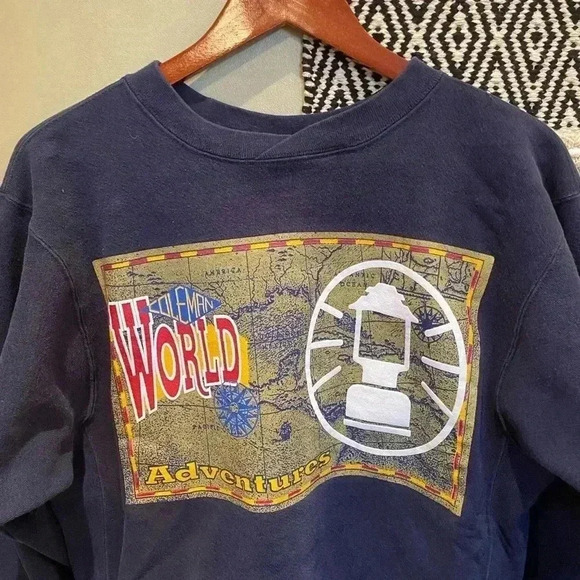 Y2K COLEMAN OUTDOORS GRAPHIC PULLOVER SWEATER - Picture 2 of 6